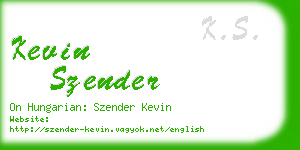 kevin szender business card